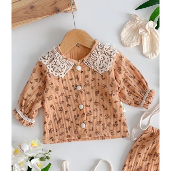 Yeni Doğan Kız Bebek Müslin 5 li Set Hastane Çıkışı