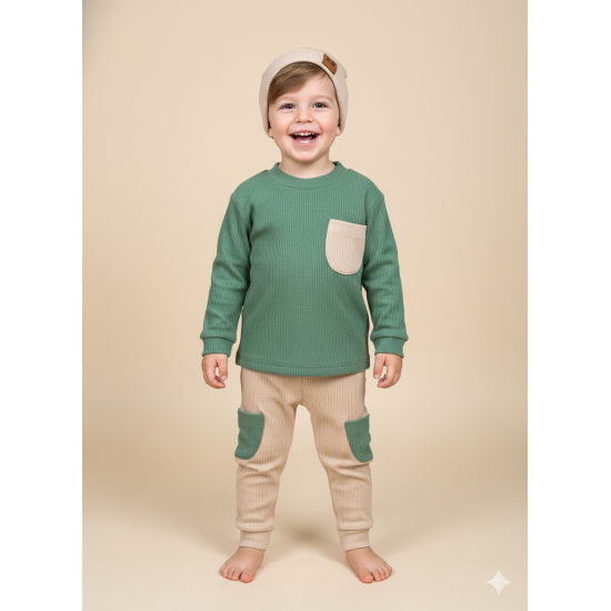Soft Likralı Bereli Mevsimlik Erkek Bebek Takım