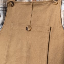 Oduncu Gömlekli Gabardin Salopet Takım Kasketli Erkek Bebek Takım