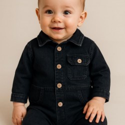 Yumuşak Ultra Esnek Kot Geniş Kalıp Bebek Tulum