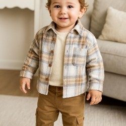 ODUNCU CEKETLİ ERKEK  BEBEK TAKIM KASKETLİ