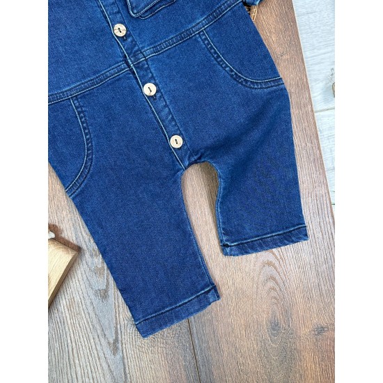 Yumuşak Ultra Esnek Kot Geniş Kalıp Bebek Tulum