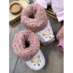 Pelüş Welsoft Panduflu Yavru Ceylan Figürlü Kışlık Kız Bebek Takım